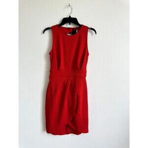 TFNC women's Pencil Sleeveless short dress Open Back Wrap In Red Size S